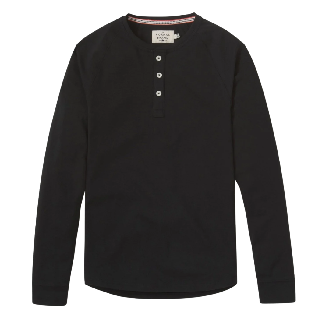 Puremeso Raglan Henley - Black