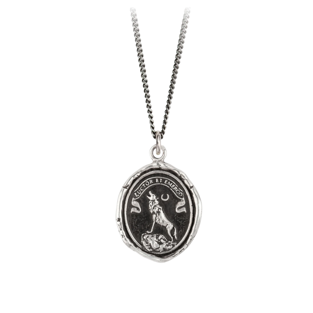 Sterling Silver Talisman Necklace - Struggle & Emerge