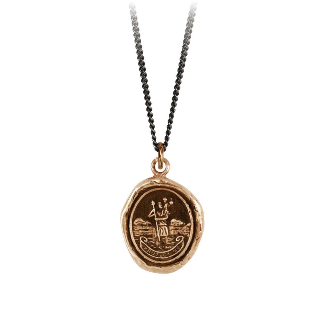 Bronze Talisman Necklace - St. Christopher