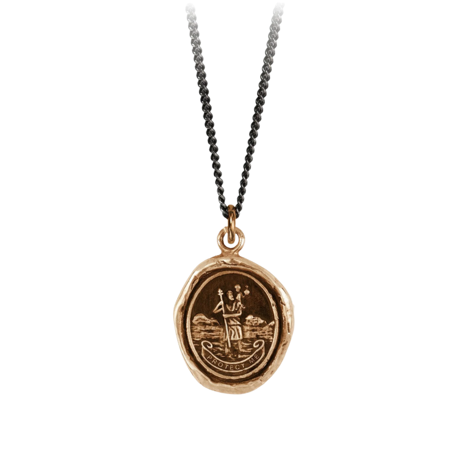 Bronze Talisman Necklace - St. Christopher