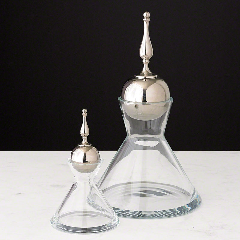 Finial Glass Decanter - Nickel