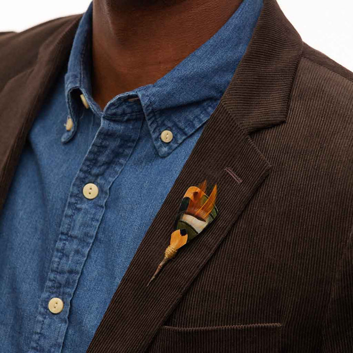 Adder Lapel Pin - Pheasant, Partridge & Rooster Feathers