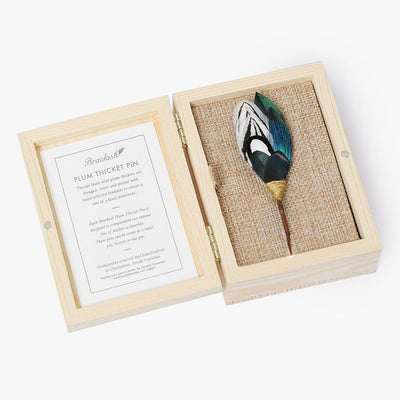 Asp Lapel Pin - Pheasant & Peacock Feathers