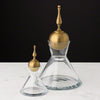 Finial Glass Decanter - Brass