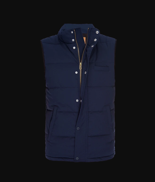 Quilted Vest - Navy Blue