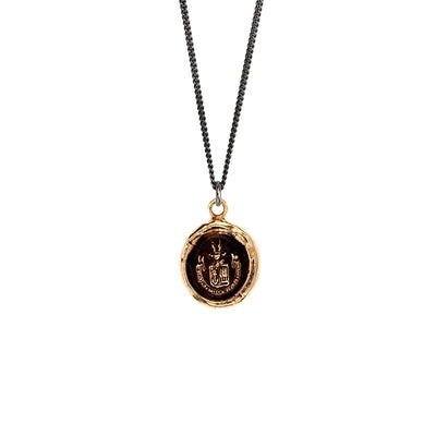 Bronze Talisman Necklace - Be Here Now