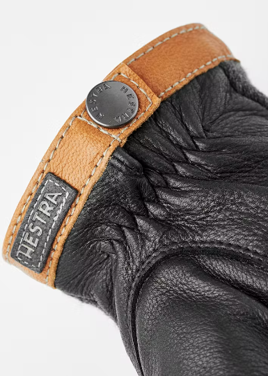 Deerskin Wool Tricot Glove - Charcoal - Black