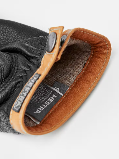 Deerskin Wool Tricot Glove - Charcoal - Black