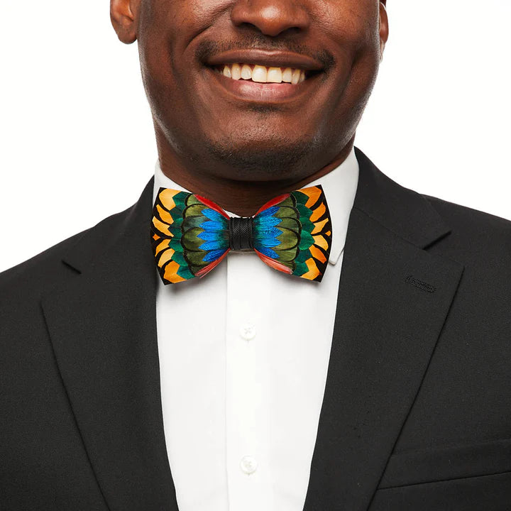 DuPre Bow Tie - Turkey & Peacock Feathers
