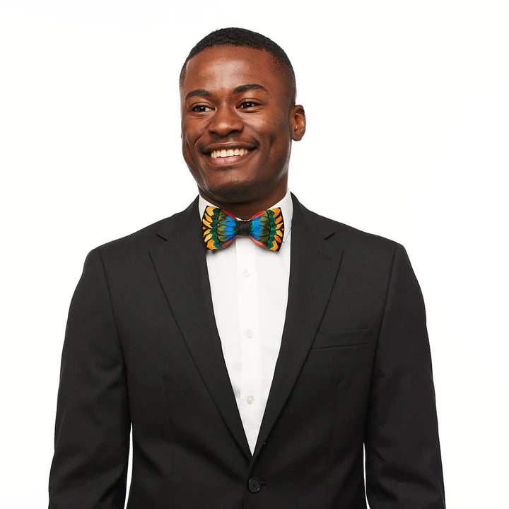 DuPre Bow Tie - Turkey & Peacock Feathers