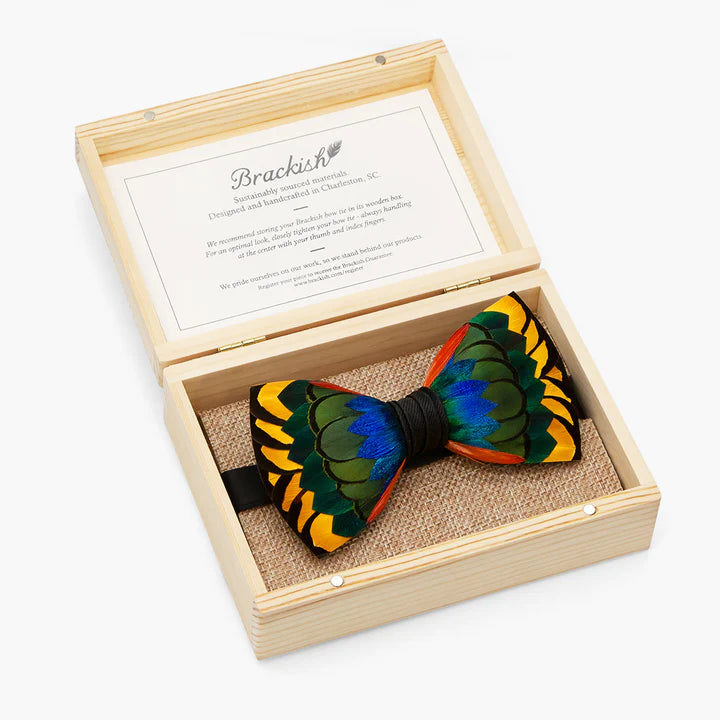 DuPre Bow Tie - Turkey & Peacock Feathers