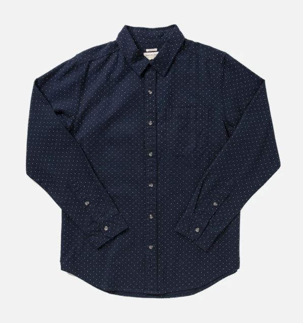 Jude Polkadot Flannel - Navy