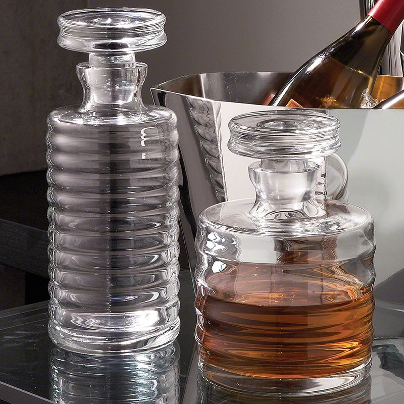 Ribbed Glass Decanter - Short