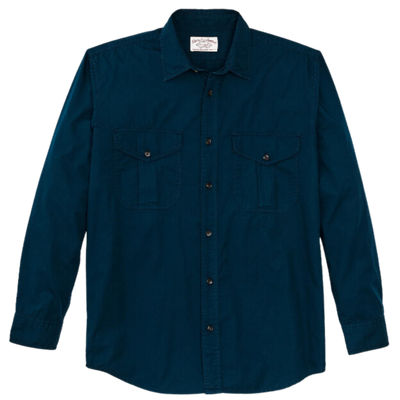 Washed Feather Cloth Shirt _ Blue Mussel