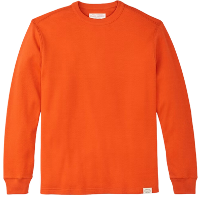 Waffle Knit Thermal Crewneck Blend - Flame