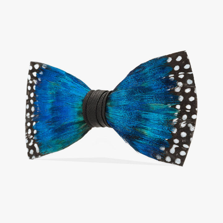 Flintlock Bow Tie - Peacock & Guinea Feathers