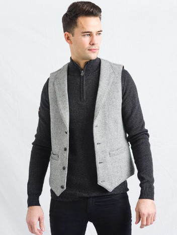 Tweed Waistcoat - Light Grey