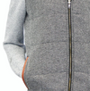 Irish Tweed Gilet Vest w/ Leather Trim - Light Grey