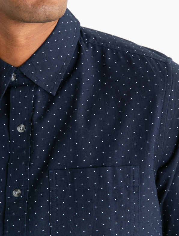 Jude Polkadot Flannel - Navy