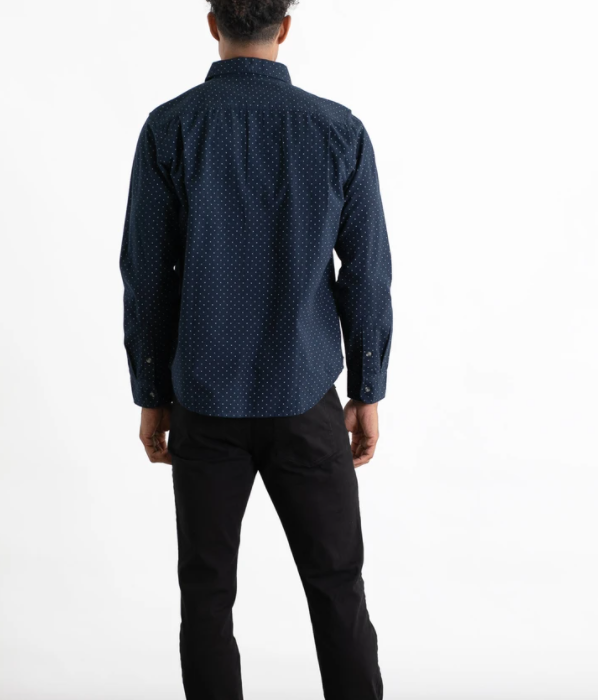 Jude Polkadot Flannel - Navy