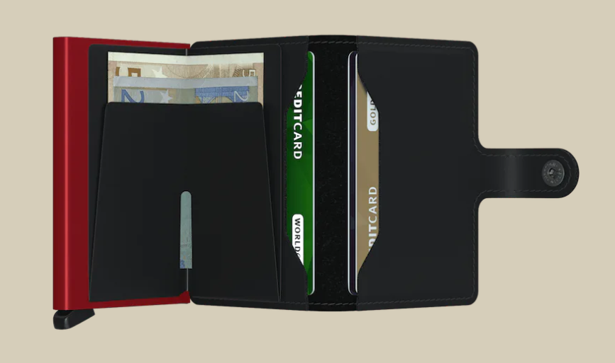 Miniwallet - Matte Black & Red