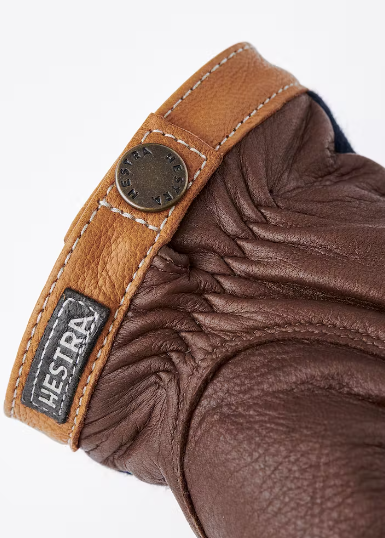Deerskin Wool Tricot Glove - Navy/Chocolate