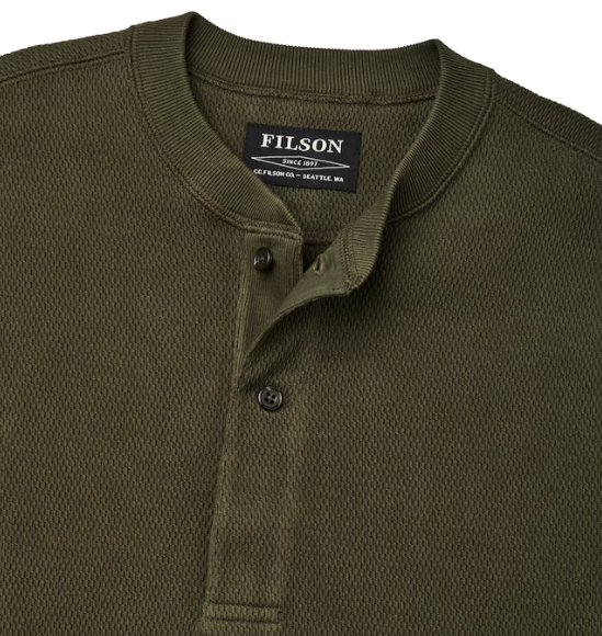 Waffle Knit Henley - Mossyrock