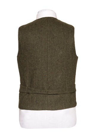 Pearse Irish Tweed Waistcoat - Green Herringbone