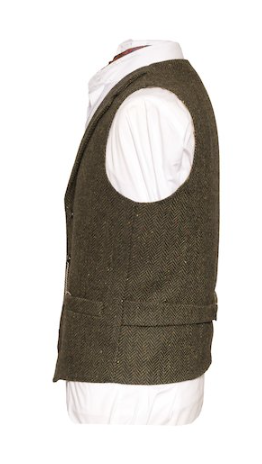 Pearse Irish Tweed Waistcoat - Green Herringbone