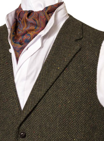 Pearse Irish Tweed Waistcoat - Green Herringbone