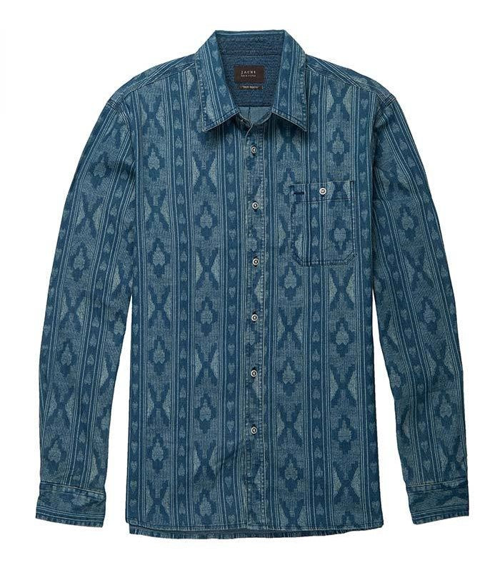 Printed Stretch Denim Shirt