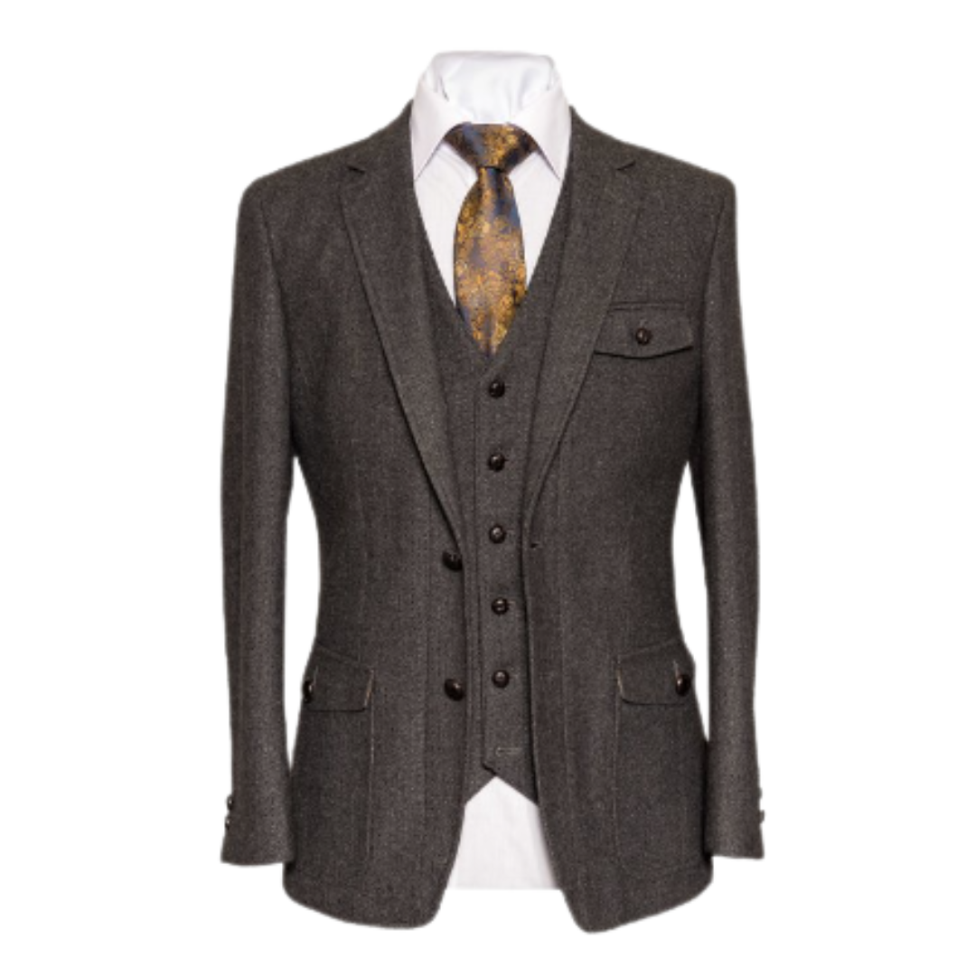 Swift Slim Fit Irish Tweed Blazer - Grey