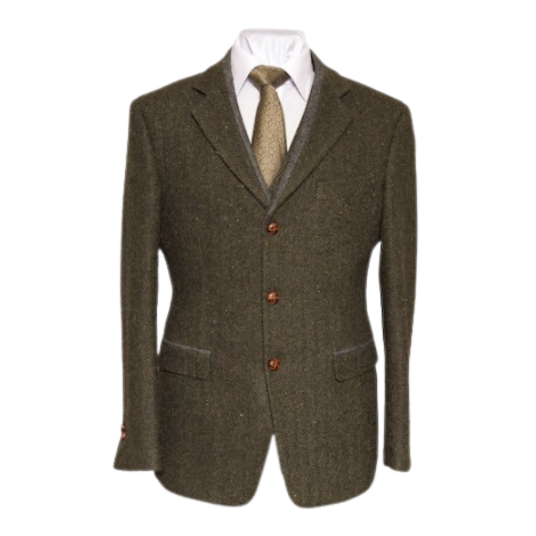 Casement Classic Fit Irish Tweed Blazer - Green
