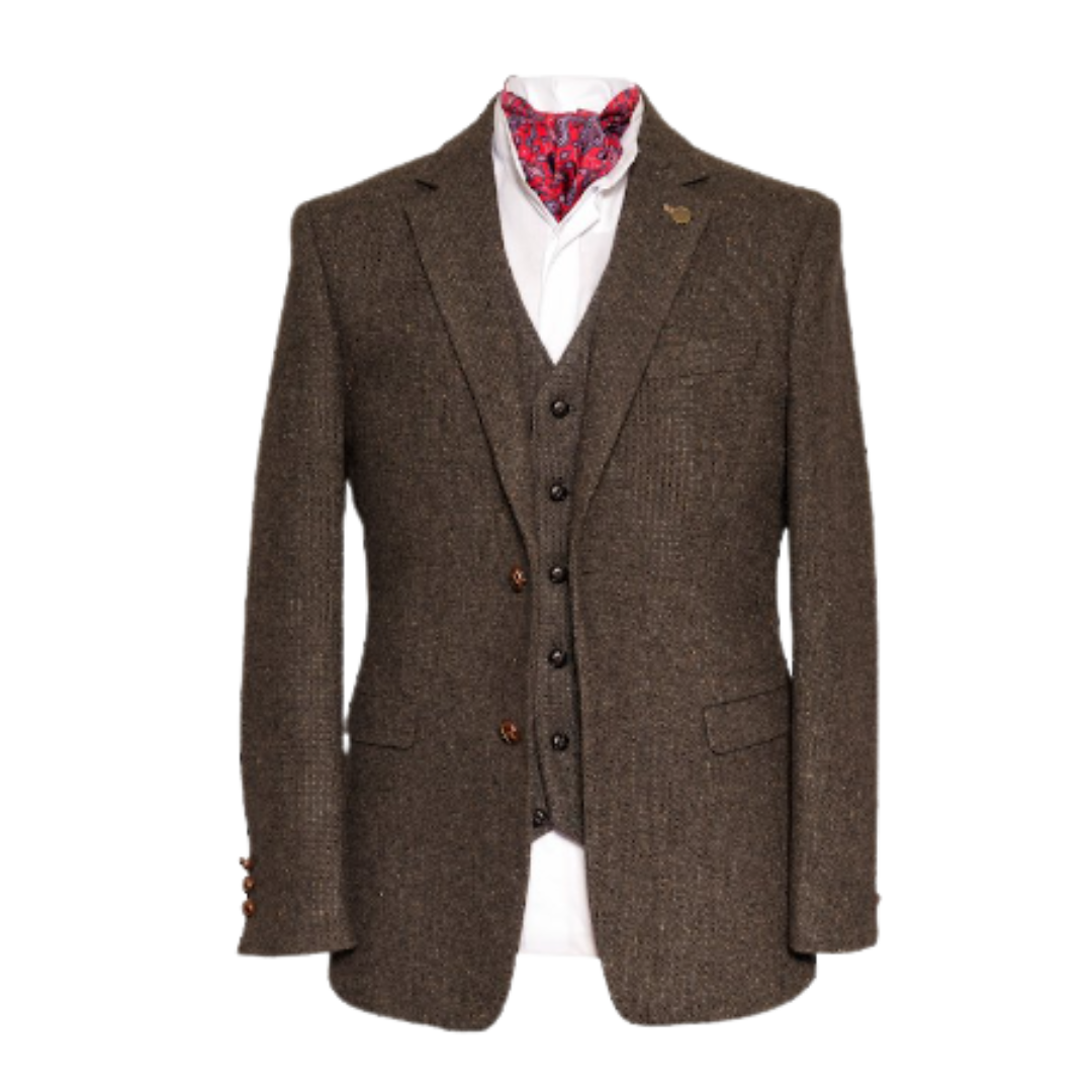 James Stephens Irish Tweed Poets Jacket - Brown