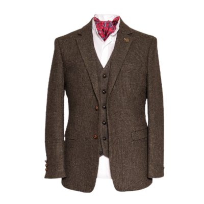 James Stephens Irish Tweed Poets Jacket - Brown