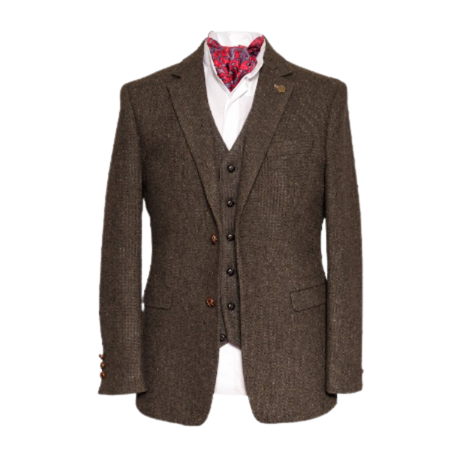 James Stephens Irish Tweed Poets Jacket - Brown