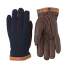 Deerskin Wool Tricot Glove - Navy/Chocolate
