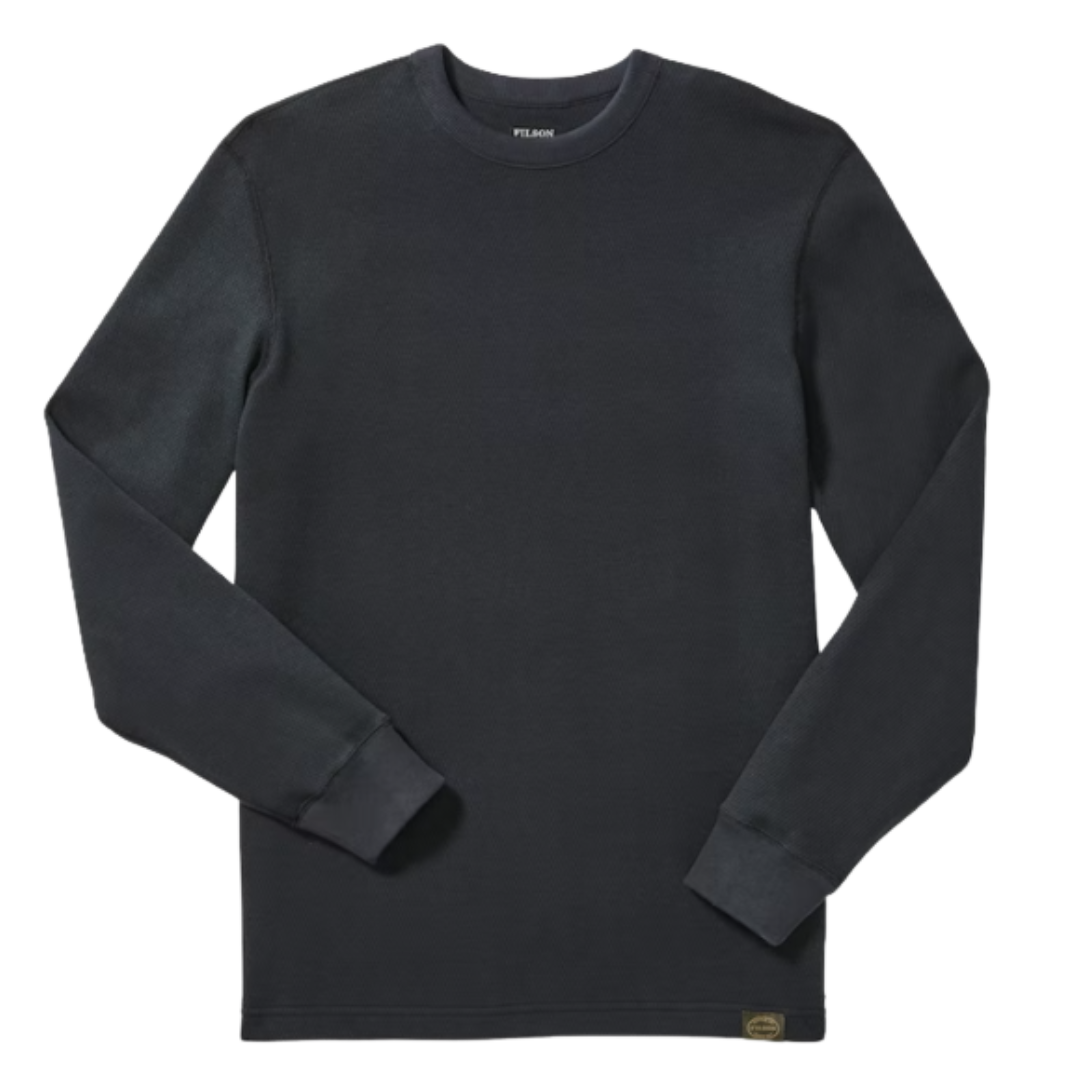 Waffle Knit Thermal Crewneck - Navy