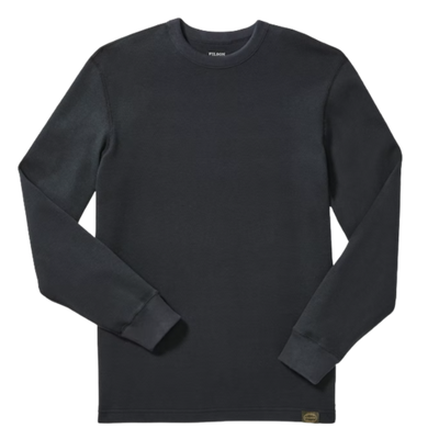 Waffle Knit Thermal Crewneck - Navy