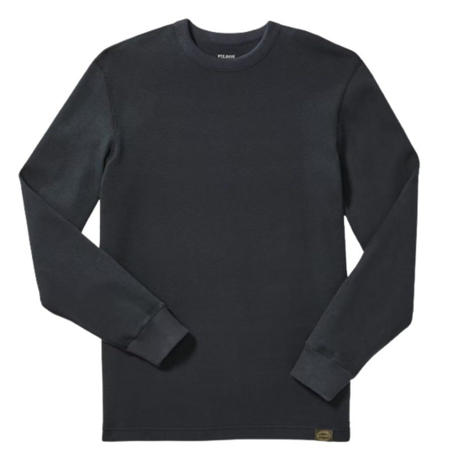 Waffle Knit Thermal Crewneck - Navy