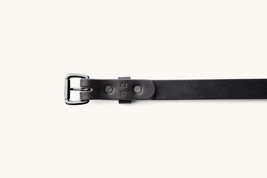 Black Skinny Standard Belt w/ Black Buckle