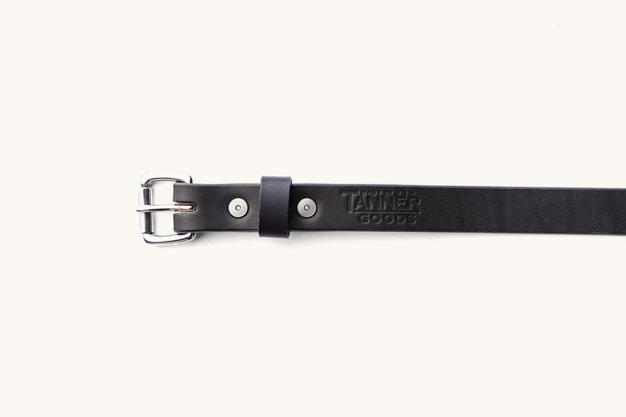 Black Skinny Standard Belt w/ Stainless Steel Buckle