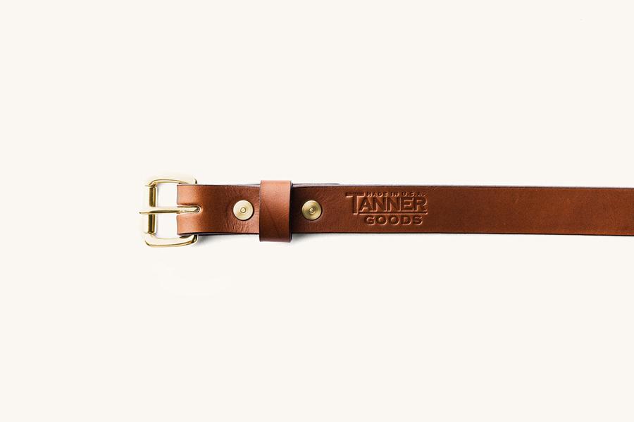 Cognac Skinny Standard Belt w/ Brass Buckle