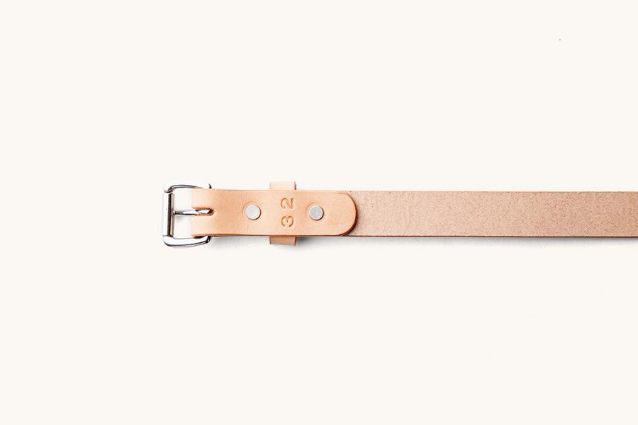 Natural Skinny Standard Belt w/ Stainless Steel Buckle