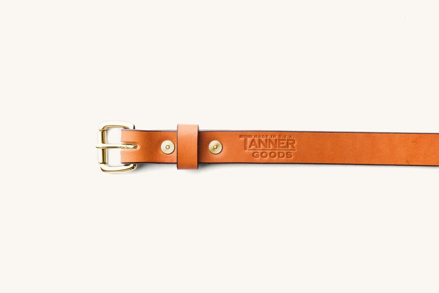 Saddle Tan Skinny Standard Belt w/ Brass Buckle