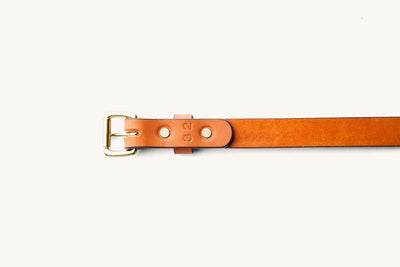 Saddle Tan Skinny Standard Belt w/ Brass Buckle