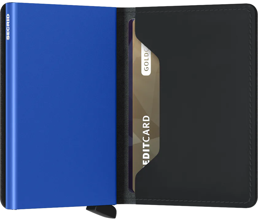 Slimwallet - Matte Black & Blue