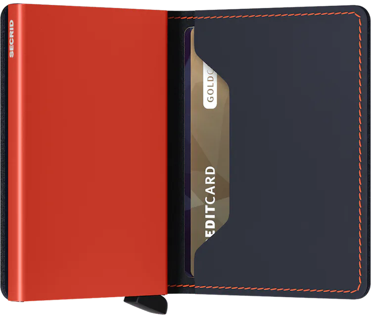 Slimwallet - Matte Nightblue & Orange