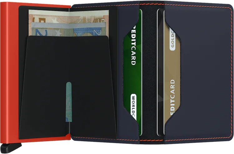 Slimwallet - Matte Nightblue & Orange
