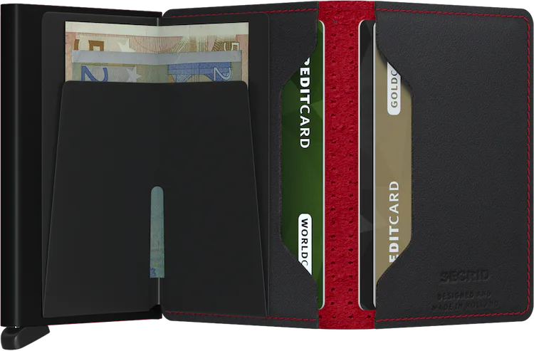 Slimwallet - Perforated Black & Red